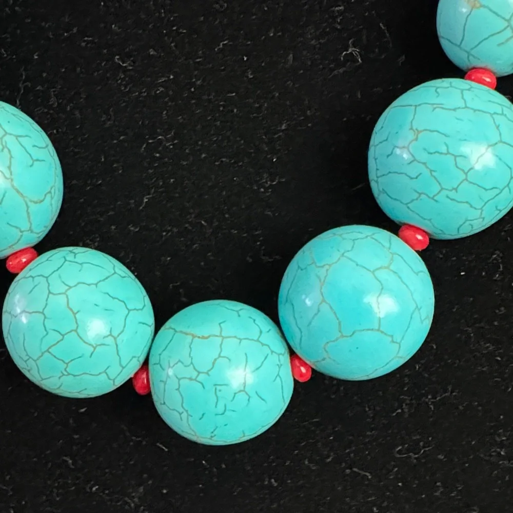 Camila Coelho Reconstructed Turquoise Beaded Necklace